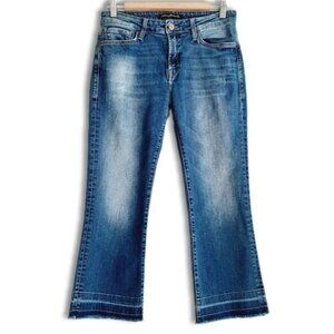 MAVI \ Raw Hem Crop Faded & Distressed Blue Jeans Sz 26